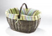 Einkaufskorb Weide mit Textil braun