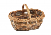 Einkaufskorb aus ungesch�lter und gekochter Weide oval mit Henkelgriff