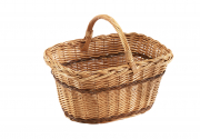 Einkaufskorb aus gekochter Weide oval mit Henkelgriff