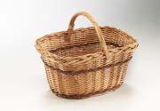 Einkaufskorb aus gekochter Weide oval mit Henkelgriff
