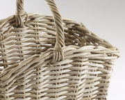 Einkaufs- und Freizeitkorb aus Rattan kubu grey mit Henkel