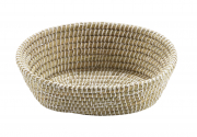 Dekoschale aus Gras und Kunststoff wei� oval cm