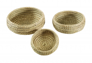 Dekoschale aus Gras rund S/3