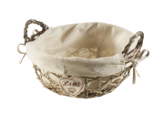 Deko-Schale oval mit Textil aus Weide Metall
