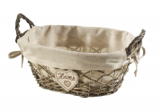 Deko-Schale oval mit Textil aus Weide Metall