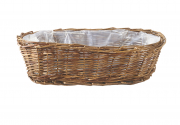 Pflanzkorb ungesch�lte Weide oval mit Folie ausgeschlagen Gr��e L