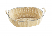 Dekoschale oval aus Polyrattan mit Griff