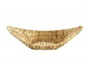 Dekoschale aus Wasserhyazinthe Schiffchenform geschwungen