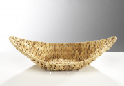 Dekoschale aus Wasserhyazinthe Schiffchenform geschwungen