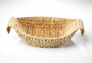Dekoschale aus Wasserhyazinthe oval Gr��e L mit geschwungenen Griffen