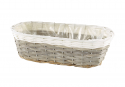 Pflanzschale aus Chipwood + Polyrattan Ausf�hrung L grau wei�