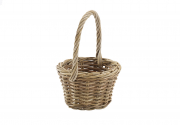 Henkelkorb aus Rattan rund in der Farbe kubu grey