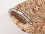 Dekoschale oval natur Wasserhyazinthe mit Metallgriffen