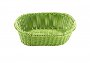 Dekoschale oval aus Polyrattan gr�nfarben