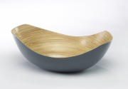 Dekoschale aus Bambus oval natur innen und grau au�en