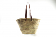Ibizatasche, aus Palmblatt mit Echt-Lederhenkeln