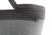 Henkeltasche aus vern�hten Baumwollseil grau wei� ohne Deko