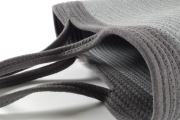 Henkeltasche aus vern�hten Baumwollseil grau wei� ohne Deko