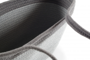 Henkeltasche aus vern�hten Baumwollseil grau wei� ohne Deko
