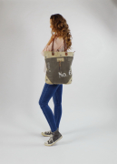 Vintage Tasche aus Canvas und Leder  No. 6 mit Lederhenkel