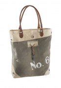 Vintage Tasche aus Canvas und Leder  No. 6 mit Lederhenkel