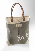 Vintage Tasche aus Canvas und Leder  No. 6 mit Lederhenkel