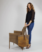 Vintage Tasche aus Canvas und Leder  Stonewash mit Lederhenkel