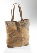 Vintage Tasche aus Canvas und Leder  Stonewash mit Lederhenkel