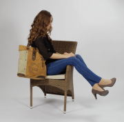 Vintage Tasche aus Canvas und Leder USA mit Lederhenkel