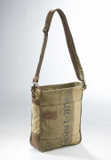 Handtasche AIR 1889 aus bedrucktem Canvas mit Lederhenkeln und Applikationen