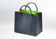 Filztasche aussen grau meliert innen gr�n