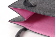 Filztasche aussen grau meliert innen rosa