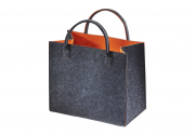Filztasche aussen grau meliert innen orange