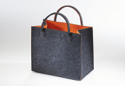 Filztasche aussen grau meliert innen orange