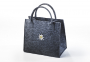 Filztasche dunkelgrau mit Edelwei� Applikation