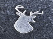 Filztasche dunkelgrau mit hellgrauem Hirschmotiv