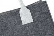 Filztasche dunkelgrau mit hellgrauem Hirschmotiv