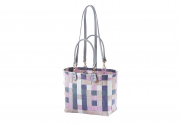 Shopper PASTEL PREMIUM XL aus PE mit langen abnehmbaren PU Henkeln und Tragegriffen