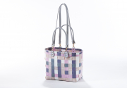 Shopper PASTEL PREMIUM XL aus PE mit langen abnehmbaren PU Henkeln und Tragegriffen