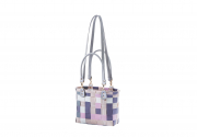 Shopper PASTEL PREMIUM SMALL aus PE mit langen abnehmbaren PU Henkeln und Tragegriffen
