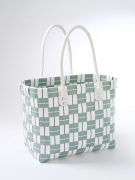 Shopper STRIPES XL aus PE mit PU Henkeln