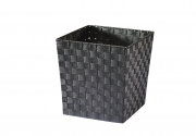 Papierkorb quadratisch schwarz aus Nylon mit Metallrahmen