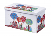 Sitztruhe BUNT faltbar 76x40x40 mit Kunstleder bezogen inkl. Deckel
