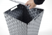 W�schebeh�lter quadratisch grau aus Nylon mit Metallrahmen