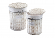 W�schebeh�lter rund wei� Weide S/2