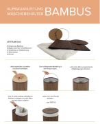 W�schebeh�lter rund aus Bambus und Textil braun