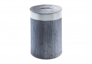 W�schebeh�lter rund Bambus und Textil grau