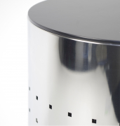 W�schebeh�lter CHROM aus Edelstahl mit Deckel aus MDF