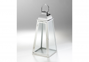 Laterne PARIS aus Glas und Edelstahl mit einem Henkelgriff