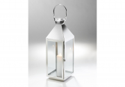Laterne CALAIS aus Glas und Edelstahl mit einem Henkelgriff